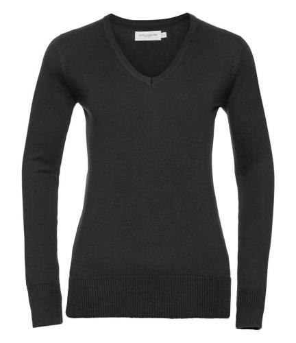 Russell Lds V Neck Sweater - Black - 3XL